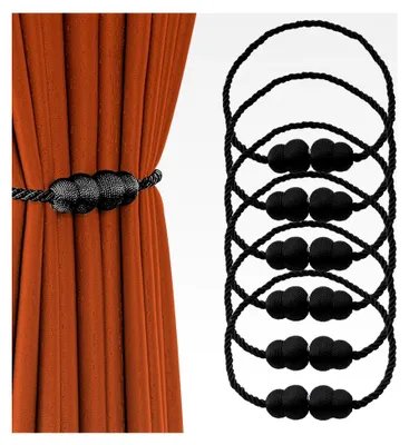 Produktbild von Magnetische Vorhang Raffhalter, 6 Stück für Vorhänge mit Magneten, gedrehte Form