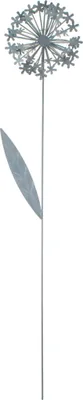Produktbild von Stecker Pusteblume 3D Metall L 47cm Gartenstecker Blumenstecker Beetstecker, Farbe:grau