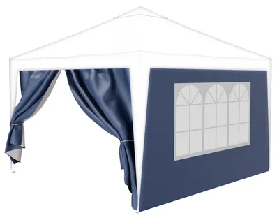 Produktbild von 24MOVE® Pavillon Seitenteile 2er Set 2x3m mit Fenster & Reissverschluss, wasserdicht, blau - für Partyzelt, Festzelt, Festivals