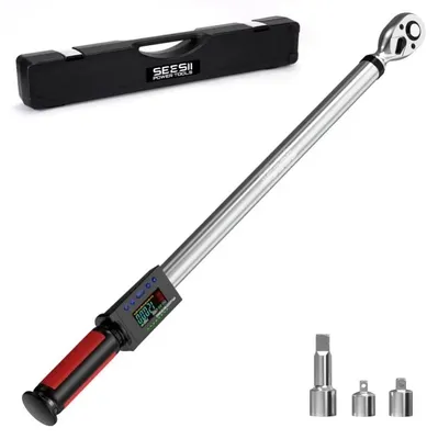 Image de Clé dynamométrique numérique - DH340. Clé dynamométrique électrique - Kit complet - 340 Nm - Entraînement carré de 1,27 cm - Précision de 2 % - Signal sonore et clignotement LED - Pour automobile et vélo