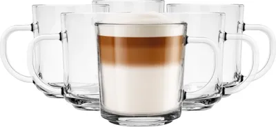 Zdjęcie produktu dla Szklanki z uchem GLASMARK KROSNO zestaw 6szt szklany kubek na kawę 200ml