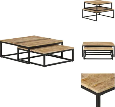 Produktbild von vidaXL Satztische 2-Stk. Mango Massivholz -  Couchtische