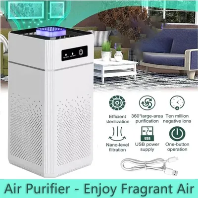 Produktbild von Luftreiniger mit H13-HEPA-Filter, Mehrschichtfiltration und Negativ-Ionen-Funktion für Haushalt und Auto