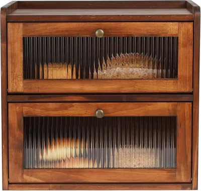 Produktbild von GUUSII HOME Brotkasten XL Zirbenholz Brotbox 2 Etagen 36x24x34cm Holz Magnettür