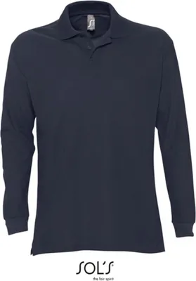 Produktbild von SOLs 11328 | Herren Longsleeve Poloshirt Star - Farbe: Navy - Größe: XXL