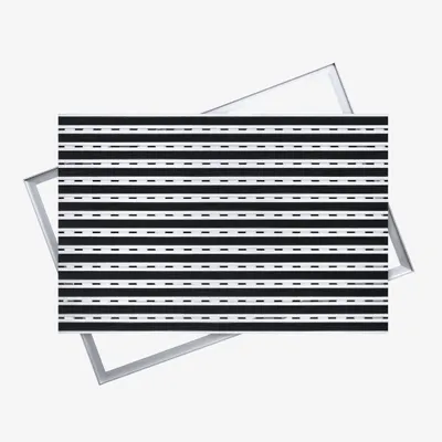 Immagine prodotto di Tappetino in alluminio POLENTEX per porte, 80x60 cm, altezza del profilo 12 mm, in gomma, colore: nero, adatto per interni ed esterni