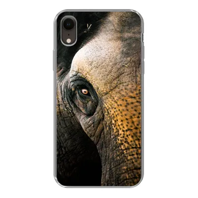 Produktbild von MuchoWow® Handyhülle Schutzhülle Hülle für iPhone XR Elefant - Nahaufnahme - Tiere - Natur Silikon Softcase Handy Hülle - Schutzdeckel