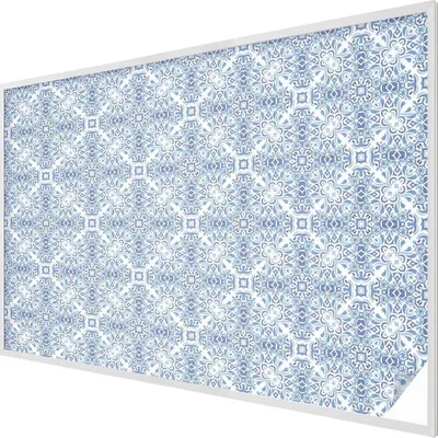 Obrázek produktu pro Vitrážová fólie na okno - 146x200 cm - vitrážový vzor - neprůhledná dekorativní fólie na ochranu soukromí - samolepicí, UV ochrana - modré dlaždice