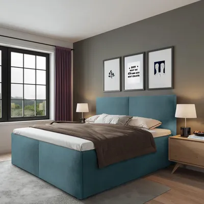 Produktbild von Polsterbett Milano Blau 180 x 200 x 40 cm Stauraum Ohne Matratze und Lattenrost