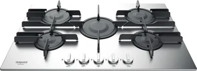 Immagine prodotto di Hotpoint FTGHL 751 D/IX/HA Piano Cottura Acciaio Da Incasso 75 cm Gas 5 Fornelli