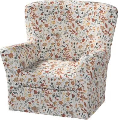 Productafbeelding van Dekoria bekleding voor fauteuil Tomelilla, oranje-groen, bekleding voor fauteuil Tomelilla