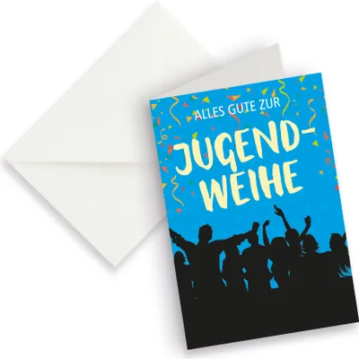 Produktbild von itenga XXL Klappkarte DIN A4 Alles Gute zur Jugendweihe und XXL Briefumschlag