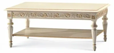 Produktbild von Casa Padrino Luxus Barock Couchtisch Weiß / Gold 120 cm - Italy