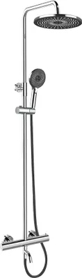 Immagine prodotto di Rubinetto termostatico da bagno Mereo con piatto doccia rotondo, nero - CB60101TSF