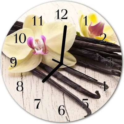 Produktbild von Glasuhr Wanduhr Küchenuhr Echt-Glas 30fi cm Vanille braun
