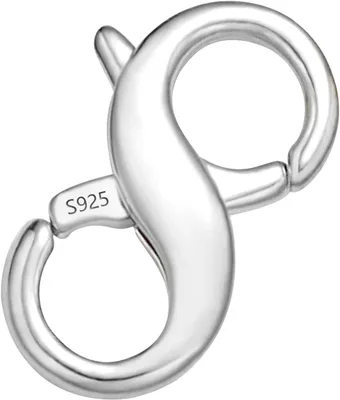 Imagen del producto de Cierre para cadenas de plata de ley 925, de 9 x 18 mm, para collares y pulseras
