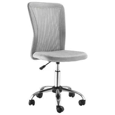 Image de Vinsetto Chaise de bureau ergonomique fauteuil de bureau hauteur réglable piètement chromé pivotant 360° revêtement maille gris