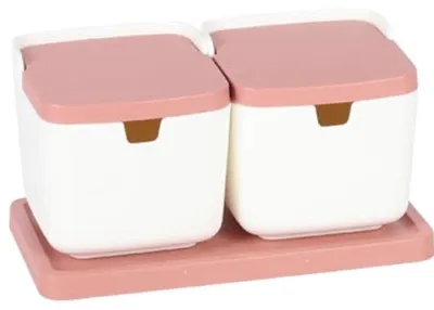 Produktbild von Set aus 2 Keramiktöpfchen für Gewürze mit Löffel