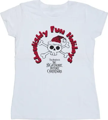 Produktbild von Disney - "The Nightmare Before Christmas Ghoulishly Fun Holidays" T-Shirt für Damen BI35826 (S) (Weiß)