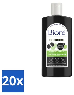 Produktbild von 20 x Bioré Houtskool Reinigingsgel – Tiefenreinigendes Gesichtsgel – 200 ml - Vorteilspackung - 20 Stücke