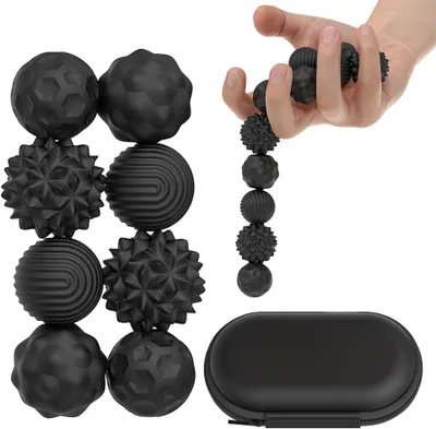 Productafbeelding van Sensorische anti-stress stenen van siliconen - Set van 8 - Decompressiebal door magnetische aantrekking - Autisme