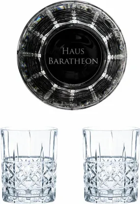 Obrázok produktu pre Sada pohárov na whisky Game of Thrones House Baratheon, gravírované poháre na whisky, GoT, 2 kusy, krištáľové sklo, 345 ml