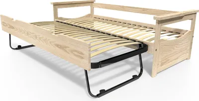 Produktbild von Ausziehbares bett 80x190 Topaze aus Massivholz - Naturlack
