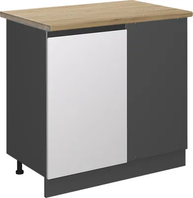 Immagine prodotto di Mobile ad angolo cucina Vicco R-Line Bianco 86 cm  J-Shape, PL Rovere, Model 45407