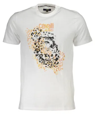 Produktbild von Herren Kurzarm T-Shirt Weiß mit Rundhals und Druck-Design