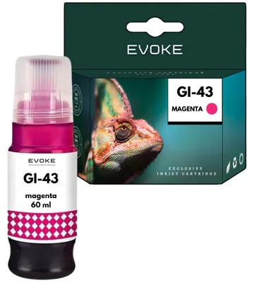 Immagine prodotto di Cartuccia di inchiostro per stampante Canon GI43, colore magenta, capacità 60 ml, resa di circa 3.700 pagine, compatibile con i modelli Pixma G540 e G640