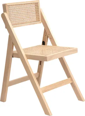 Zdjęcie produktu dla HOMLA Krzesło VERDURA drewniane z naturalnym rattanem 46x52x80 cm