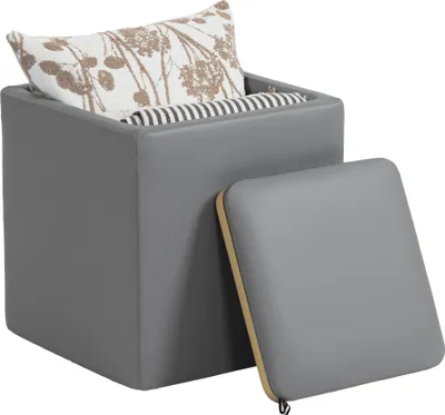 Produktbild von HOMCOM Sitzhocker mit Stauraum Hocker mit Deckel, Quadratischer Fußhocker