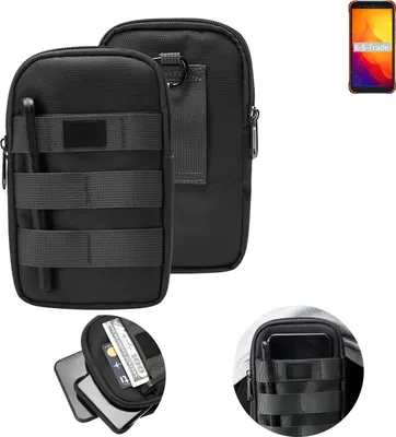 Produktbild von K-S-Trade Holster Gürtel Tasche kompatibel mit Blackview BV4900S Handy Tasche Schutz Hülle dunkel-grau viele Fächer, 1x