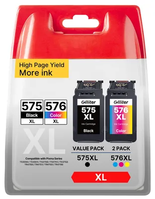 Produktbild von druckerpatronen 575 576 Kompatible PG-575XL CL-576XL für Canon 575 XL 576 XL für Canon PIXMA TR4755i TS3750i TS3550i TR4750i TS3751i TR4756i TR4700 TS3500 TR4751i TS3752i (1 Schwarz, 1 Farbe)