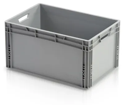 Produktbild von WETEC Lagerbehälter, mit Durchfassgriffen, grau, 600 x 400 x 320 mm (Lagerbox)