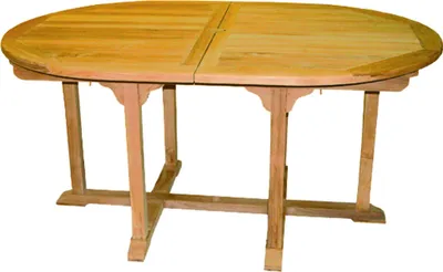 Produktbild von Premium XXL Teak Ausziehtisch oval Tisch Gartentisch Teakmöbel ausziehbar 220 cm