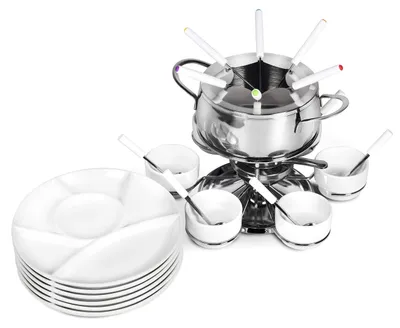 Fondueset 28-teilig, Edelstahl, für 6 Personen