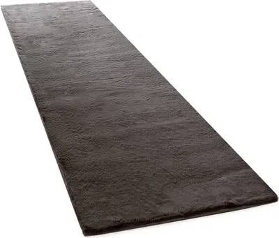 Image de Tapis à poils longs Tapis de couloir Chambre à coucher Shaggy Moelleux Fourrure synthétique Unicolore Dimension 80x300 cm