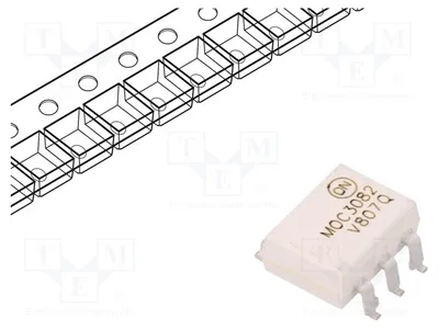 Produktbild von 1x Optotriac Kanäle: 1 MOC3082SR2VM Opto-Triacs 6 5,3kV bei Nullschaltung
