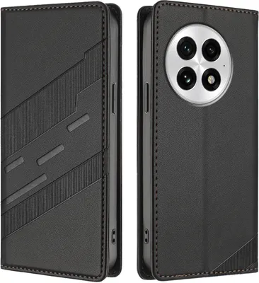 Immagine prodotto di Custodia per OnePlus 13, custodia a portafoglio in Finto cuoio con slot per schede e funzione stand Schwarz