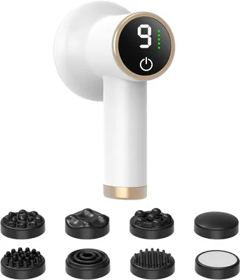 Produktbild von Kabelloses Anti-Cellulite Massagegerät mit 9 Vibrationsstufen & 8 Massageköpfen – Wiederaufladbares Handmassagegerät für Arme & Körper, Hautstraffung