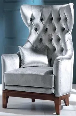 Produktbild von Casa Padrino Luxus Art Deco Samt Ohrensessel Grau / Braun 73 x 78 x H. 119 cm - Chesterfield Wohnzimmer Sessel - Art Deco Möbel - Luxus Qualität