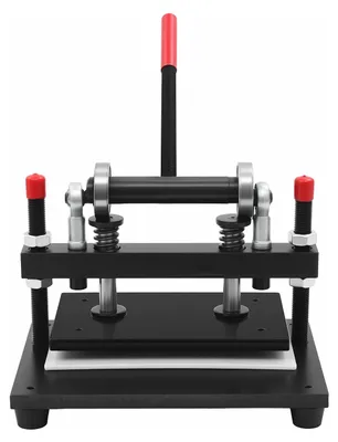 Produktbild von Clicker Press - Manuelle Leder Stanzmaschine - 2000 kg Druckkraft - Hub 0–10 cm einstellbar - Einlaufbreite 27 cm - Für Schuhe, Stoff, Gummi - Schwarz