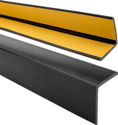 Productafbeelding van Zelfklevend PVC hoekprofiel, hoeklijst voor randen en hoeken, flexibel, L-vormig, KM, zwart, 50x50 mm, 275 cm - Quest