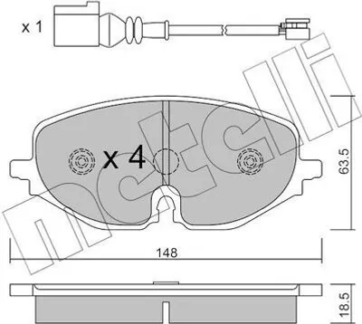Produktbild von METELLI 22-1280-0 Bremsbeläge Satz Vorne Bremsklötze für SKODA Octavia IV Combi (NX5) für AUDI A3 Sportback (8YA) für CUPRA Leon Sportstourer (KL8)