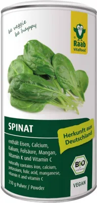 Produktbild von Raab Vitalfood Spinat Pulver | 210 g | vielseitig verwendbar fr Smoothies, Saucen, Suppen & Teige | vegan