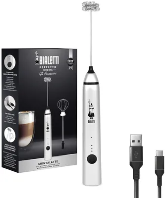 Produktbild von Bialetti 0006770, Handheld electric milk frother, Edelstahl, Edelstahl, Tasten, Akku, Integrierte Batterie