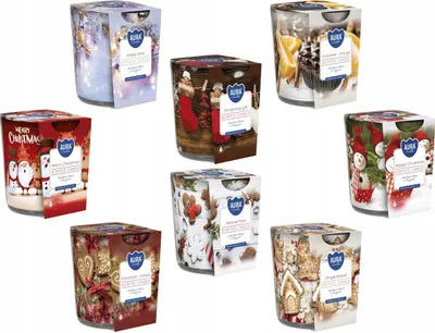 Produktbild von Bispol Weihnachtliches Duftkerzen-Set, 8 Stück, 22h Brenndauer