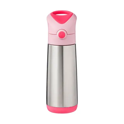 Produktbild von b.box Thermoflasche für Kinder 12m+, Thermosflasche, haltbar, 500 ml Flamingo Fizz Trinkflasche aus Edelstahl, isoliert