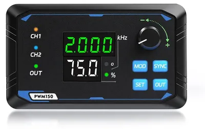 PWM-Signalgenerator 1 Hz–150 kHz, 5–24 V DC, 0,2 A, LCD-Display